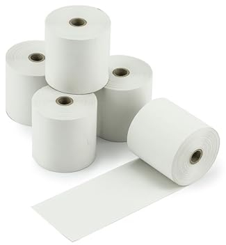 rouleaux thermiques pour systèmes de caisse Ancre ADS 34.5001, (Longueur : 25 m – Largeur : 5,7 cm – Manchon diamètre : 1,2 cm – Diamètre 4,5 cm) (50 rouleaux thermiques)