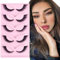 Parriparri Faux Cils Fox Eye Lashes 5 Paires Naturel Faux Cils en œIl de Chat Fluffy Cat Eye Lashes Doux Angel Winged Fake Eyelashes
