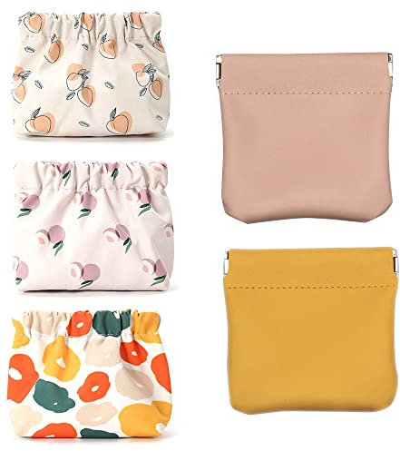 5 Piece Set Pocket Cosmetic Bag Shrapnel Coin Purse Portable Cosmetic Bag Waterproof Portable Mini Travel Makeup Bag for Cosmetics Earphones Jewelry Storage
