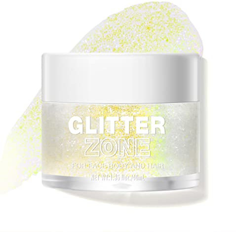 LANGMANNI Holografischer Körper Glitter Gel/Lidschatten Kosmetik-Grade für Körper,Gesicht,Haar und Lippe.Farbveränderndes Glitter Gel unter Licht. -1.35 oz (4# Sapphire Blue)