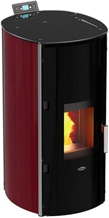 KALOR wasserführender Pelletofen | Redonda Glass Idro | Bordeaux | 22 kW