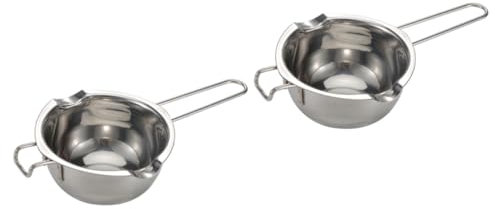 ABOOFAN 2pièces Bol Acier Pour Fondre Casserole à Bain- Pour Sauces Et Desserts Ustensile De Cuisine Pratique Et Facile à Nettoyer