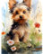 NAIMOER Hunde Diamond Painting Erwachsene, Tiere Diamant Painting Bilder, Diamond Painting Set Erwachsene Frühling Diamond Painting Kinder 5D Diamant Malerei für Home Wand Décor(30x40cm)