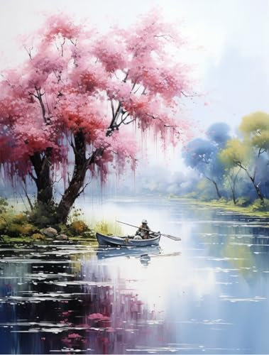 Fan House Peinture par Numero Adulte Enfants, Kit Peinture Adulte Comprend des Peintures Acryliques et des 3 Pinceaux - Sans Cadre 40x50cm