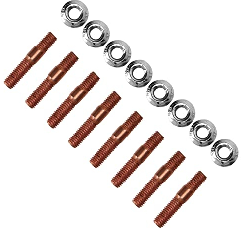 Kit de Goujons Turbo Filetés M8 1,25, 8 Pièces, Vis à Goupille de Goujon en Alliage Métallique de 8 Mm, Matériel D'écrou de Boulon de Goujon de Collecteur D'échappement Résistant