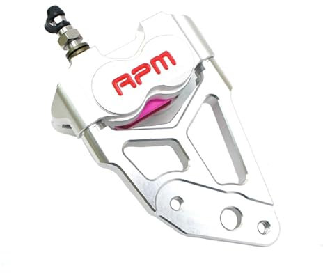 ELLIAT Motorcycle 82mm Radial Four Piston Brake Caliper with Transfer Bracket Front Shock Absorber (Color : Silver 220mm)