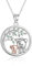 POPLYKE Elephant Necklace Sterling Silver Mom Daughter Pendant Jewellery Mothers Day Gifts for Women Girls (A-Rose Gold)