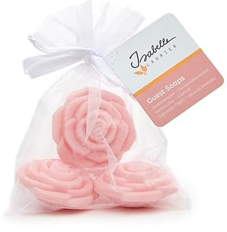 Isabelle Laurier - Set di 3 saponi a forma di rose in un sacchetto di organza - 98% di ingredienti naturali - Regalo da donna