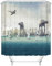 BOYOUTH Tende da doccia con stampa digitale con motivo robot spaziale esterno, per bagno, in poliestere impermeabile, tenda da bagno con 12 ganci, 183 x 248 cm, multicolore