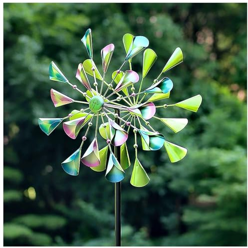 Windräder für draußen, groß, 78×20 Zoll, mit Gartenpfahl aus Metall, Metallräder für Hof und Garten, kinetisches Windrad mit Zwei Richtungen, kinetisches Windrad für Hof und Garten
