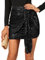 Damen Glänzend Minirock Pailletten Kurz Glitzer Sexy Mini Skirt Party Bodycon Performance Kostüm Karneval M Schwarz