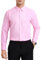 HISDERN Camicia Rosa Uomo Elegante Camicie da Uomo Manica Lunga di Cotone con Taschino Bottoni Regular Fit Formale Casual Matrimonio S