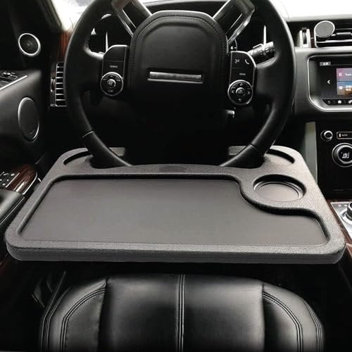 Car Steering Wheel Tray, Portable drive table for car laptop tray, Double Sided Car steering wheel table tray for notbook laptop dining food Fits Most Vehicle Car SUV Steering Wheel drive table tray