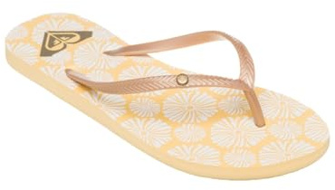 Roxy Damen Bermuda Print Sandale, Yellow/Gold, 39 EU