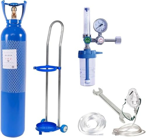 Ensemble complet de réservoir d'oxygène d'hôpital, 600, 720, 1000, 1200 litres, grande capacité, bouteille d'oxygène portable avec masque, ronflement (taille : ensemble complet de réservoir d'oxygène,