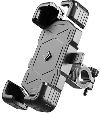 DIALFA Porta Cellulare Moto per Aprilia RSV4 Sports, 360° Rotazione Porta Cellulare Moto, Antivibrante Porta Cellulare Moto, Porta per 4.7 -7.2 Smartphone,A Handlebar-Black