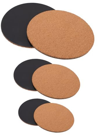 BEBEMOKO 6pcs Cork Plant Pot Mats Round Coasters Cork Coaster Backing Heat Resistant under Plant Pads Elegant Placemats for Diy Projects