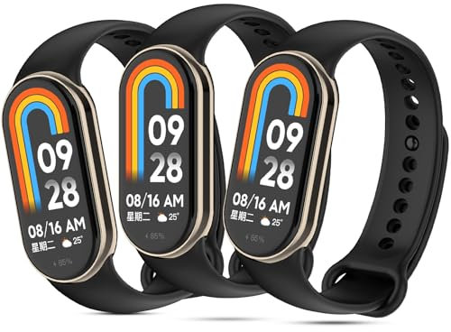 Xisair 3 Correas Compatible con Xiaomi Band 10 9 8 Correa Deportiva de Silicona, Pulseras de Repuesto para Miband 10/9/8 Correa Desmontaje Rápido, Transpirable, Impermeable