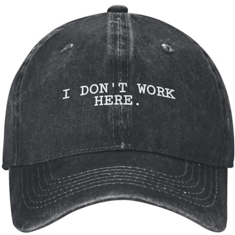 OAAJKOAM Baseballkappe mit Aufschrift „I Don't Work HERE“, lustig, Unisex, Designer-Trucker-Mütze für Teenager, Sommermode, Outdoor-Baseballkappen fürs Fitnessstudio