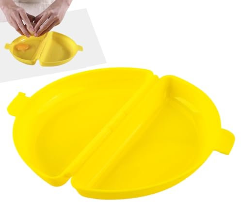 Silikon Omelette Maker Mikrowellen Eierpochierer Tragbare Silikon Mikrowellenherd Omelettform Eierbrötchen Backplatte Pfanne Für Eier-Dampfgarer, Küchenhelfer 21x12cm