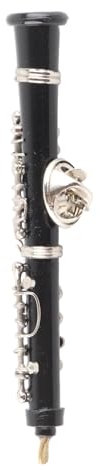 Vvikizy Mini Oboe Brosche Pin, Miniatur -Musikinstrument Brosche Pin Exquisit Gefertigtes Metallmusikinstrument Brosche, mit Rotem Samtkoffer für die Heimdekoration, Party, Party