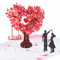 Hochzeitsgeschenk Hochzeitskarte Valentinstag Karte für Sie, 3D Liebesbaum Pop Up Karte Hochzeit Verlobungsgeschenk mit Umschlag, Karte für Valentinstag Hochzeitstag (Rot)
