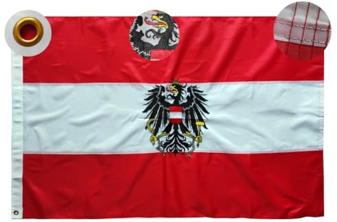 Österreichische Flagge 60 x 90 cm - Österreich Flagge mit Messing-Ösen 210D Nylon-Material mit Genähten Streifen Premium Flaggen Austrian flag