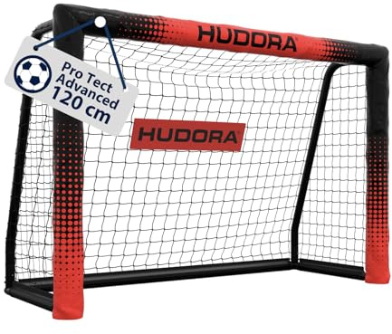 HUDORA Fußballtor Pro Tect Advanced – Outdoor Fußballtor mit Netz und wetterfester Ummantelung für Kinder/Erwachsene – Einfacher Aufbau im Garten – Hochwertige Torwand mit Reiß- und Klettverschlüssen