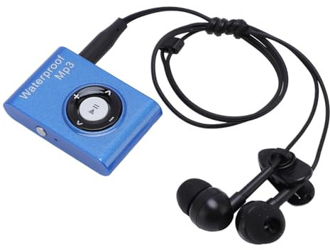 Water Proof MP3 Player for Swimming, 10FT Underwater Music Player with Headphone, Built in 8GB Memory, for Running Surfing Diving Water Sports (Blue)