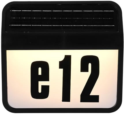 Lampada a energia solare, numero civico illuminato a energia solare, luce calda, IP65, impermeabile, numero civico solare con lettere e numeri, lampada da parete fai da te per esterni