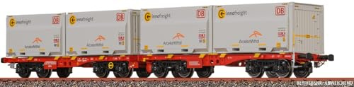 51137 H0 Drehgestellflachwagen Sggmmrrs ArcelorMittal, DB AG, Ep. VI