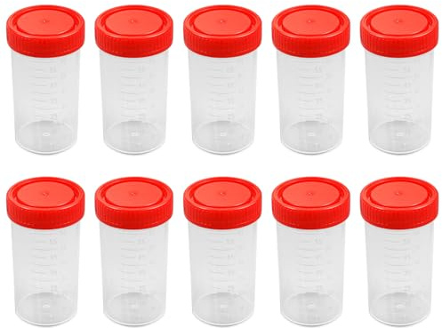 Gobelet Échantillon, Bécher D'urine En Plastique, 10 Pièces Récipients Pour Échantillons D'urine, D'expectoration Récipient De Collecte, Pots Urines Spécimen Tasses, Pour Expériences (60 ml)