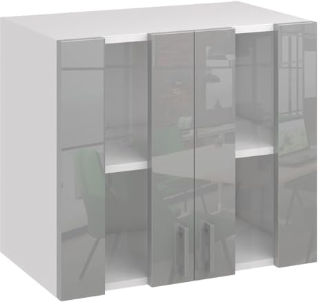 Küchenhängeschrank Hängeschrank Küche Oberschrank Wandschrank 80 cm | Höhe 60 cm, Tiefe 31,6 cm, 2 Türen, 2 Fächer, Melaminbeschichtet, Feuchtigkeitsbeständig, Wandmontage