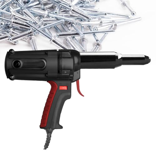 Herramienta de remachadora eléctrica con cable, kit profesional automático de 220 V 600 W, compatible con remaches de 5/32 pulgadas a 1/4 pulgadas (6,4 mm)