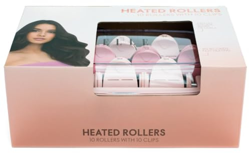 Heated Hair Rollers Set – 10 Fast Heating Rollers with 10 Clips for Long Lasting Volume & Curls – Quick Heat Up Curling Rollers for All Hair Types