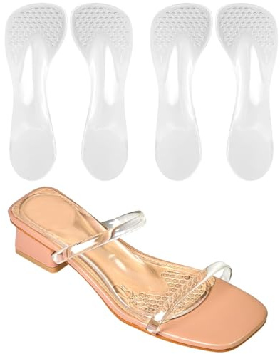 2 Paar High Heels Gel Einlagen, Transparent Self-Adhesive Insoles, Antirutsch Pads, Einlegesohlen Damen Für High Heels, Geeignet Für Anzugschuhe, Sandalen, Flache Stiefel Und Hohe Absätze