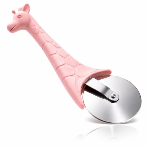 BOAA Fresh Giraffi Pizzaroller – Pizzaschneider aus Edelstahl – Giraffen-Design – Lustiges Küchengadget & Geschenkidee