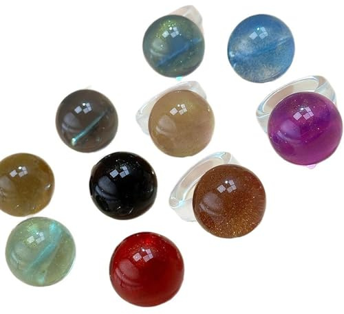 PLCPDM Stilvolle, sternenklare Sandfluss Harzringe mit transparentem Design, leichtes Komfort Accessoire für alltägliche Eleganz Geometrische transparente Harzringe