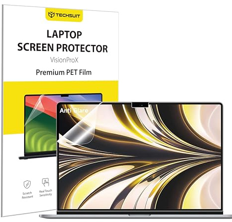 Techsuit VisionProX Anti Blaulicht Displayschutz für MacBook Air 13 2025, Augenbelastungsschutz, Kratzfest, HD Klarheit, Blasenfreie Installation, PET Folie, Matt