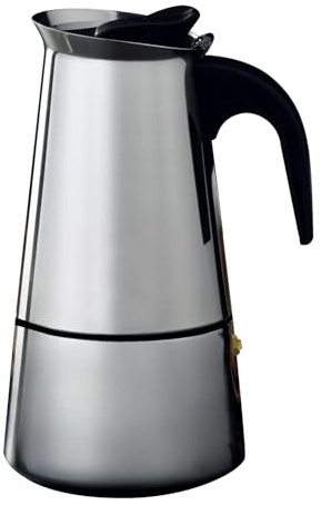 Rungassi Espressokocher Mokka Kanne 6 Tassen Edelstahl Induktion für 6, 9 oder 12 Tassen CF-MM6/9/12 (6 Tassen / 300 ml)