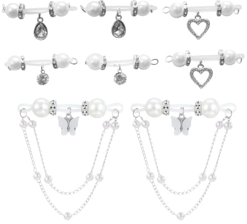 UJBVCX 8 Pièces Piercing Téton Piercing Mamelon, Anneaux de Faux mamelons en Corail réglables sans Piercing avec Pendentif en(Argent)