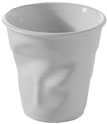 Revol RV617868 Tasse Cappuccino froissé 8,5cm Blanc, Porcelaine, Blanc, 8.5 x 8.5 x 8.5 cm