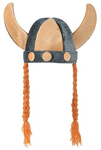 Bristol Novelty BH557 Viking Helmet Soft & Plaits Costume | 1 Piece | Multicoloured | One Size-Adult, womens, Multi-colour