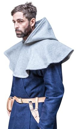 Burgschneider - Gugel Cucullus - Grau (Standard, für Damen & Herren, Wolle) Mittelalter, Fantasy - Medieval