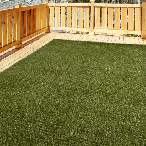iCustomRug Artificial Grass Rug, Fabric, Green, 4x6