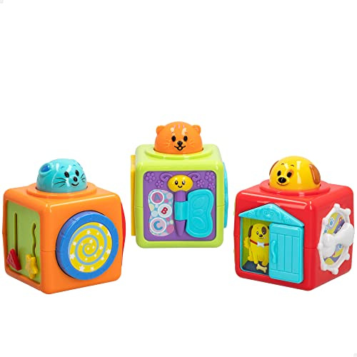 winfun 44227 Aktivitätswürfel für Kinder, 3 Stück, stapelbar, Modelle, Small