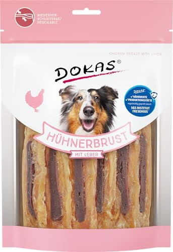 DOKAS Getreidefreier Premium Snack mit Hühnerbrust für Hunde – Ideal für zwischendurch, 220 g (1er Pack)