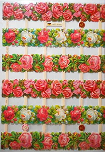 Glanzbilder Blume Rose EF 7373 Oblate Posiebilder Scrapbook Deko GWI 524