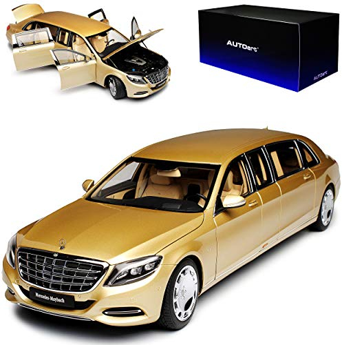 AUTOart Mercedes-Benz Maybach Pullmann S-Klasse X222 S600 Stretch Limousine Gold Ab 2014 76296 1/18 Modell Auto