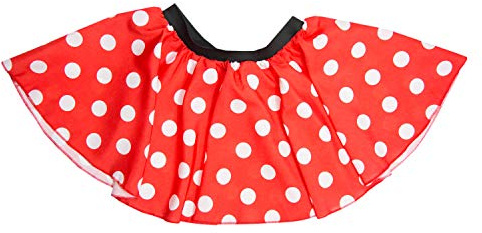 Oblique Unique® Damen Frauen Ballon Rock Vielzweckrock in Rot mit weißen Punkten als Kostüm Accessoire für Fasching Karneval Motto Party